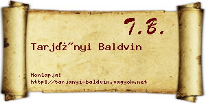 Tarjányi Baldvin névjegykártya
